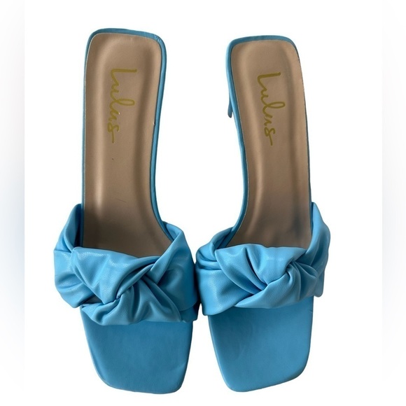 New Lulu’s Lunko Blue Woven Sandals Slides - Picture 8 of 13